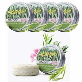 Rosemary Hair Regrowth Shampoo Bar, Organic Deep Cleansing Shampoo Bar for Hair & Scalp Anti Hair Loss Shampoo Soap, Oil Control, Cruelty Free 0 Silicone Oil (5 Pack)