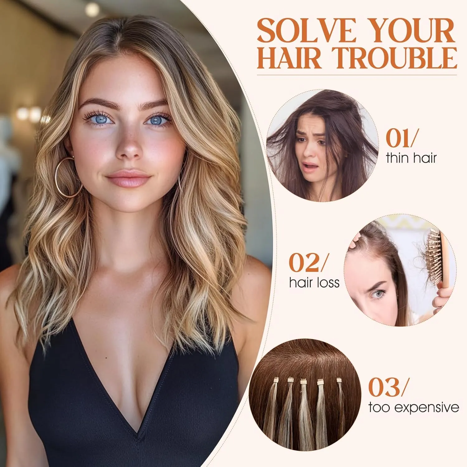 S-noilite Halo Hair Extensions Real Human Hair 12inch Short Wavy Halo Hair Extensions for Women Adjustable WireHair Extensions Golden Brown/Bleach Blonde