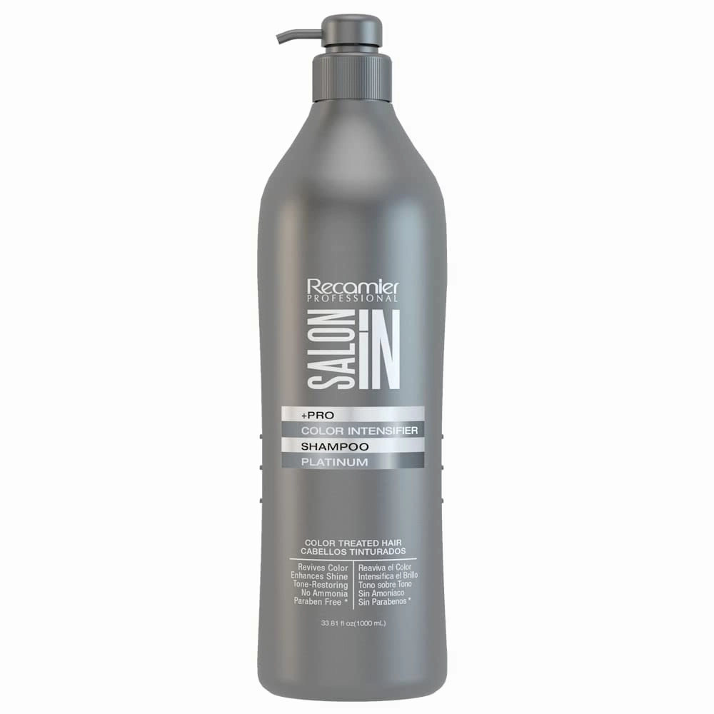Saloon in Color Intensifier Shampoo Platinium | Recamier Professional Champu Platinum 33.8 Ounces - 1000 Mililiter