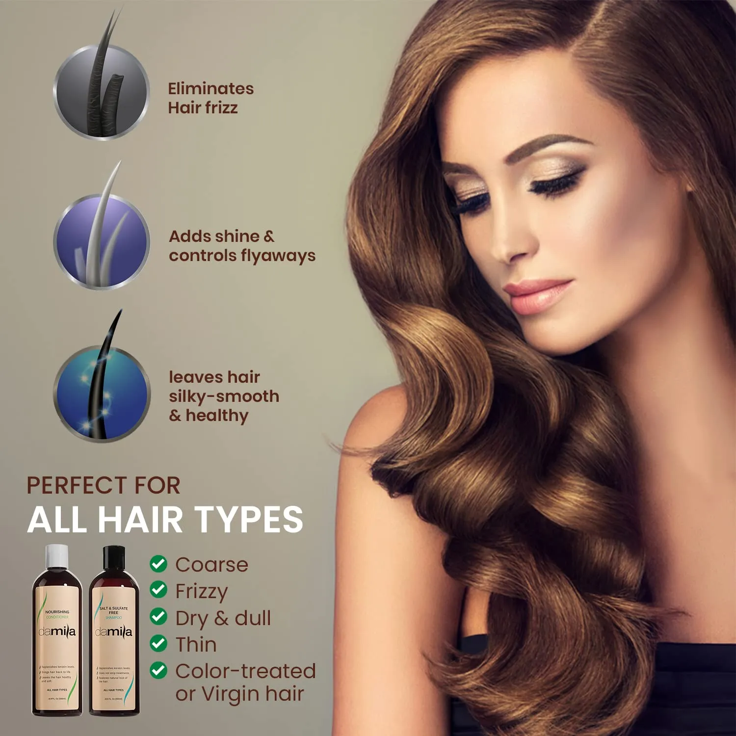 Salt & Sulfate Free Shampoo & Conditioner for Keratin and Color Treated Hair - Professional Keratin Value Pack for Damaged, Frizzy, Curly, Dry & Thin Hair - Shampoo Sin Sal - 33.8 Fl Oz
