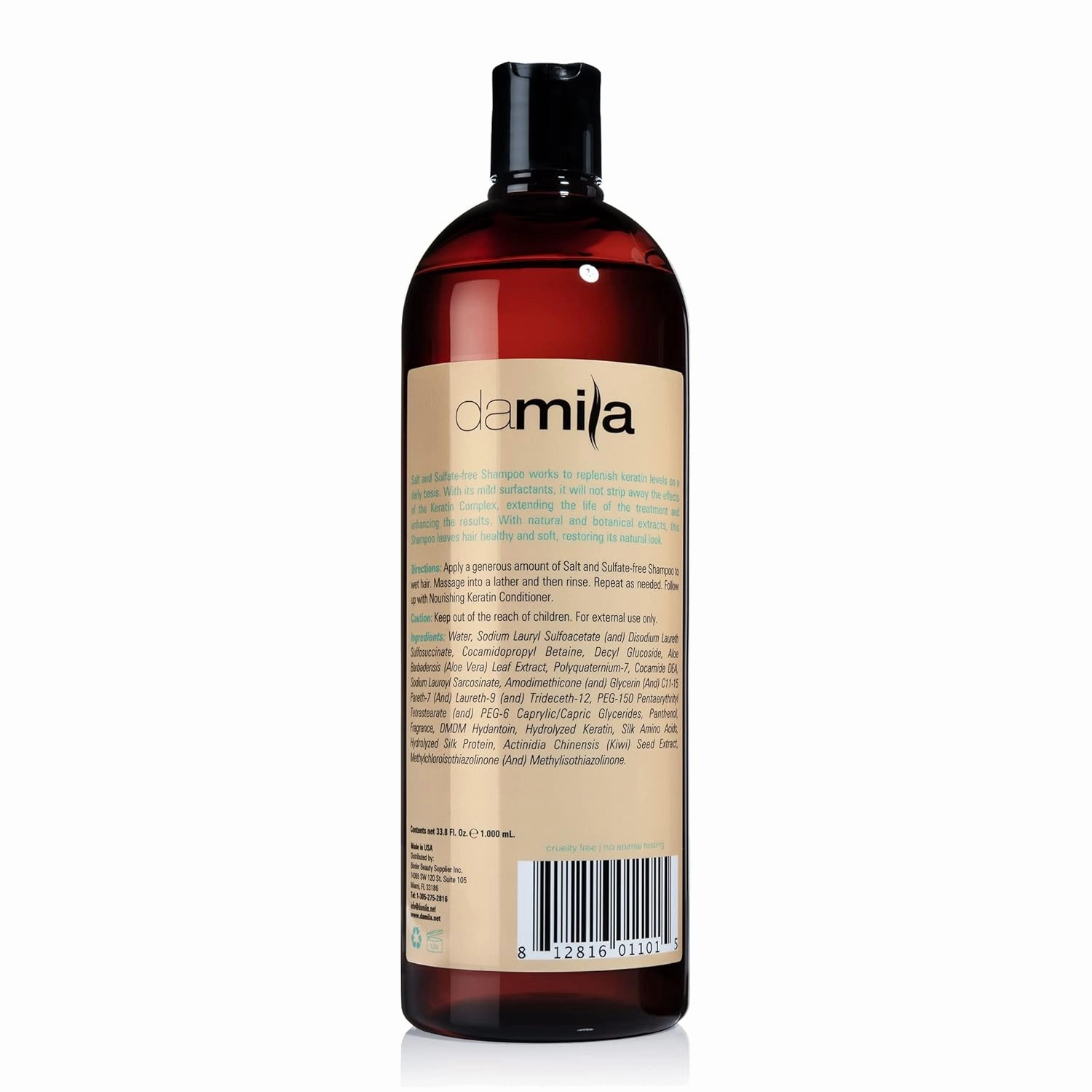 Salt & Sulfate Free Shampoo for Keratin and Color Treated Hair - Perfect for Damaged, Frizzy, Curly or Dry Hair (33.8 Fl Oz)