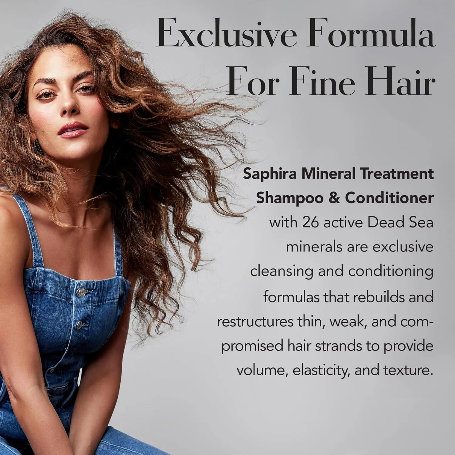 Saphira Mineral Treatment Shampoo and Conditioner for Fine, Thin and Color-Treated Hair, Sulfate-Free, Paraben-Free, Strengthens, Volumizes and Defines Weak and Fragile Hair