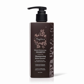 Saphira Mineral Moisturizing Shampoo, Hydration and Shine for Dry, Damaged, Permed or Chemically Treated Hair and Scalp, Sulfate-Free, Paraben-Free, Vegan, Prevents Frizz and Split Ends