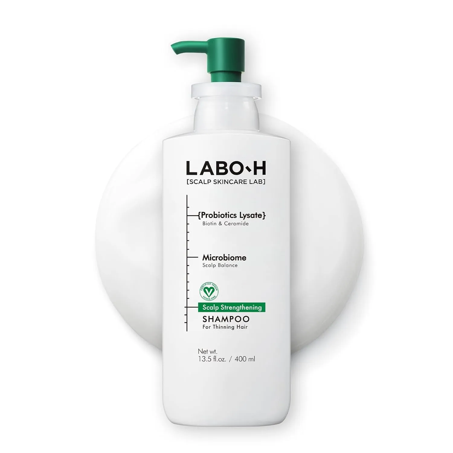 Scalp Strengthening Shampoo for Hair Growth & Anti-Loss | Vegan Ceramide Haircare Routine with Rosemary Oil, Biotin and Caffeine, Paraben Free, Korean, 13.5 Fl. oz.