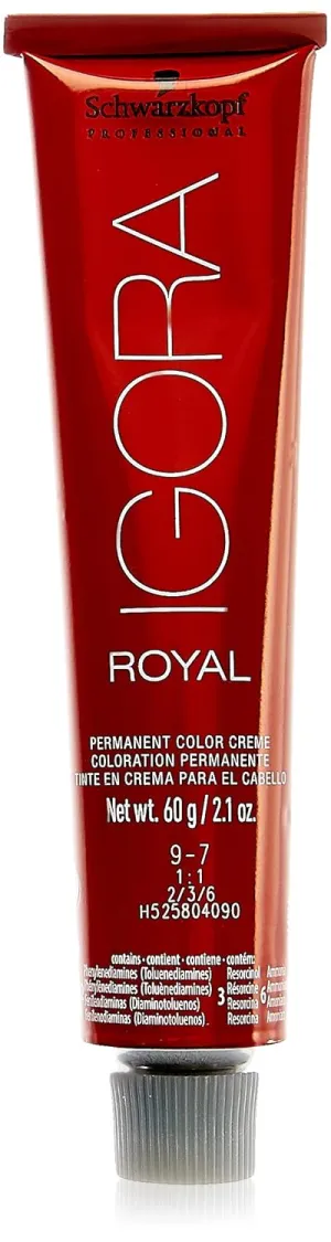 Schwarzkopf Professional Igora Royal Hair Color, 9-7, Extra Light Copper Blonde, 60 Gram