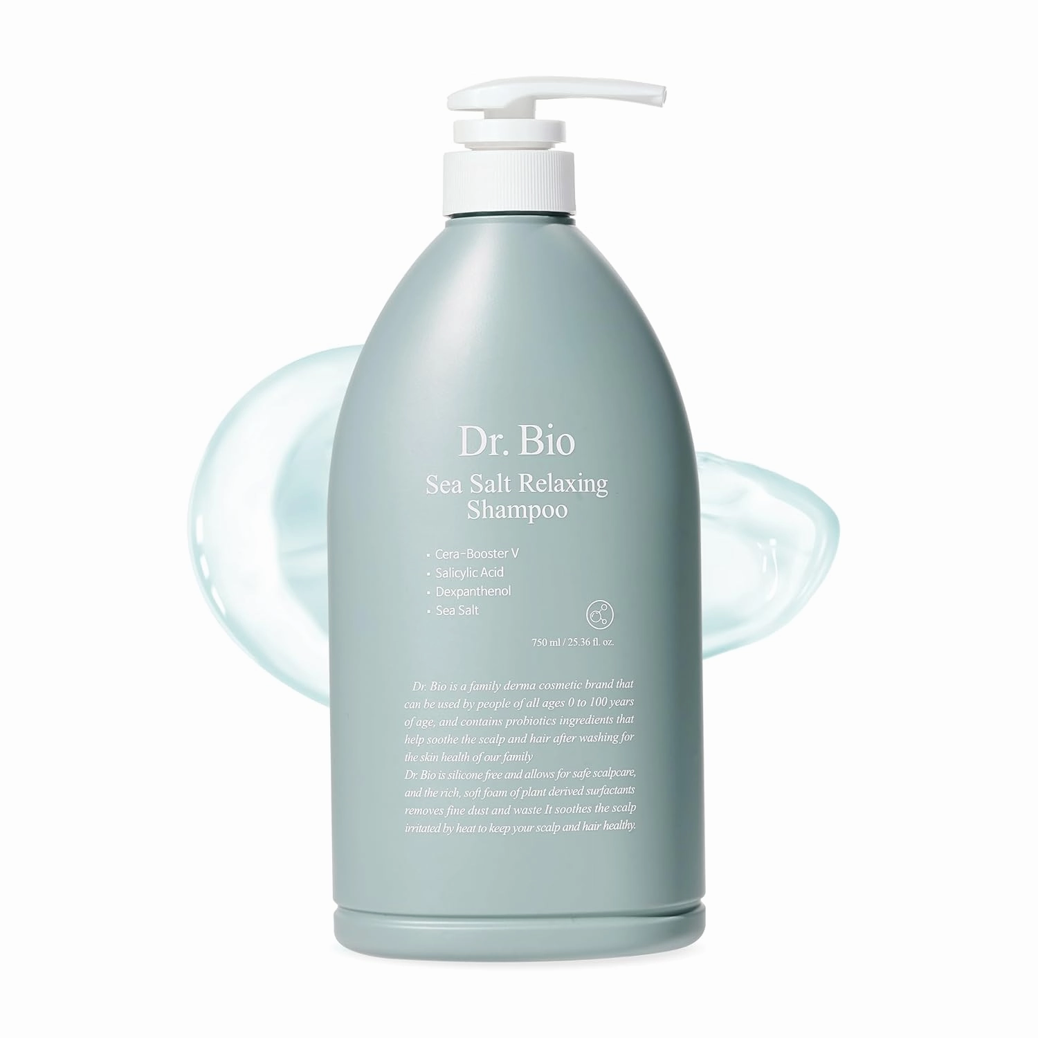 Sea Salt Relaxing Shampoo with Probiotics and Cica, Vegan Hair Loss Shampoo for Thinning Hair, Volumizing and Thickening, Hydrating and Scalp Care, Silicone & Paraben Free, Korean Hair Care