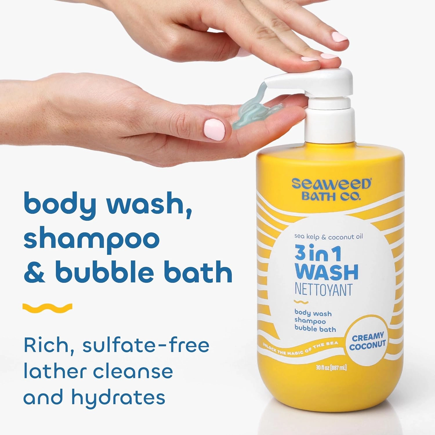 SEAWEED BATH CO Creamy Coconut 3-1 Body Wash, 30 OZ