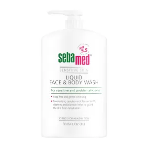 Sebamed Liquid Face and Body Wash for Sensitive Skin, pH 5.5, Mild Gentle Hydrating Cleanser, Hypoallergenic Body Wash for Men and Women, Dermatologist Recommended, 33.8 Fluid Ounces (1 Liter)