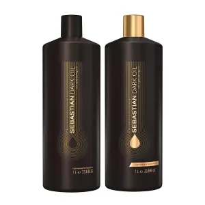 Sebastian Professional Dark Oil Lightweight Shampoo & Conditioner Bundle | Infused with Natural Nourishing Oils for Silky, Smooth Conditioned Hair