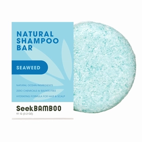 Seek Bamboo Shampoo Bar: Seaweed, Nourishing, SLS-Free, 3.2 oz, 70-90 Washes, Unisex, All Ages, Natural Ingredients, Eco-friendly