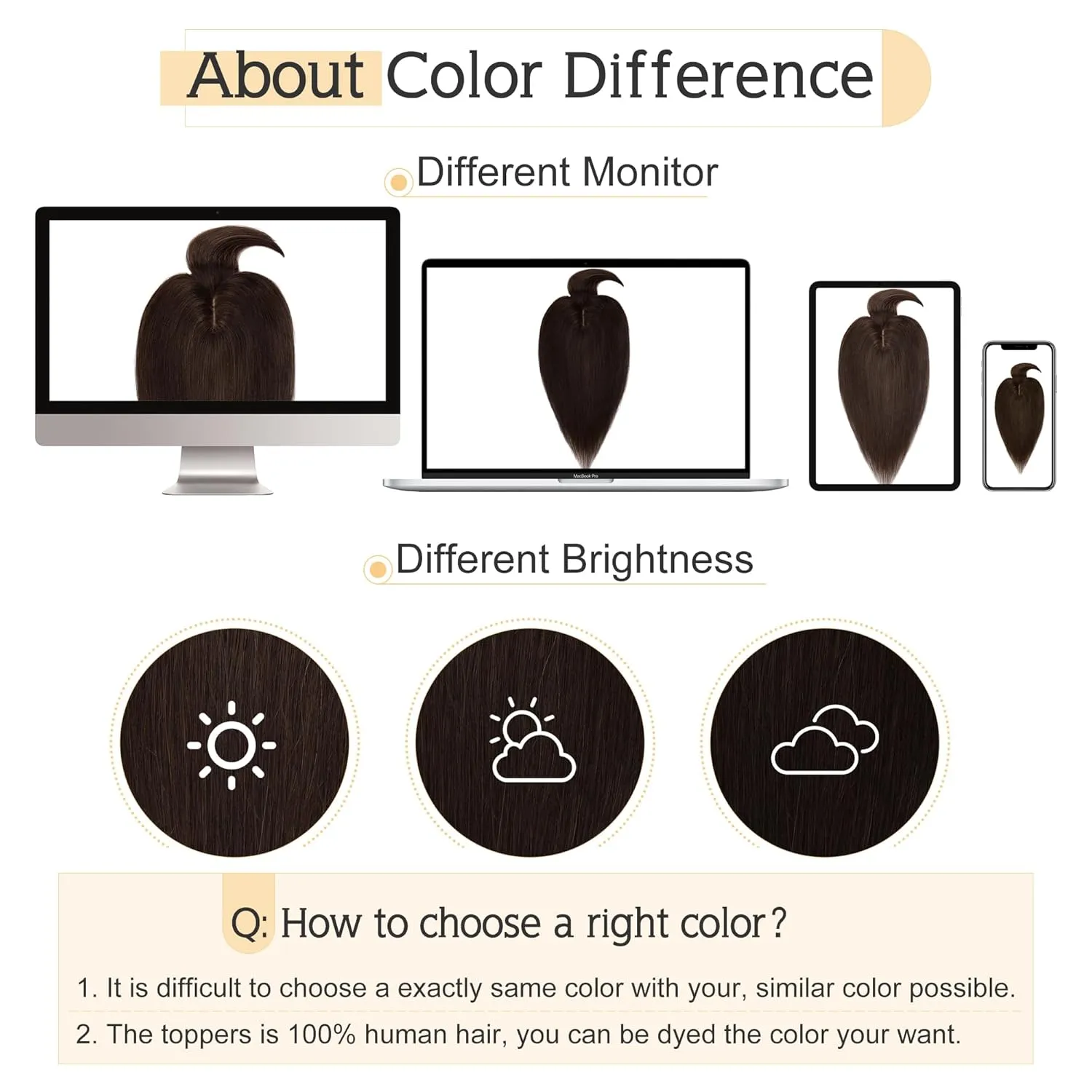 SEGO Hair Toppers for Women Real Human Hair With Bangs, 7 * 13CM Silk Base 100% Remy Human Hair Clip in Top Wiglet Hairpieces Add Volume -8 Inch 2 Dark Brown