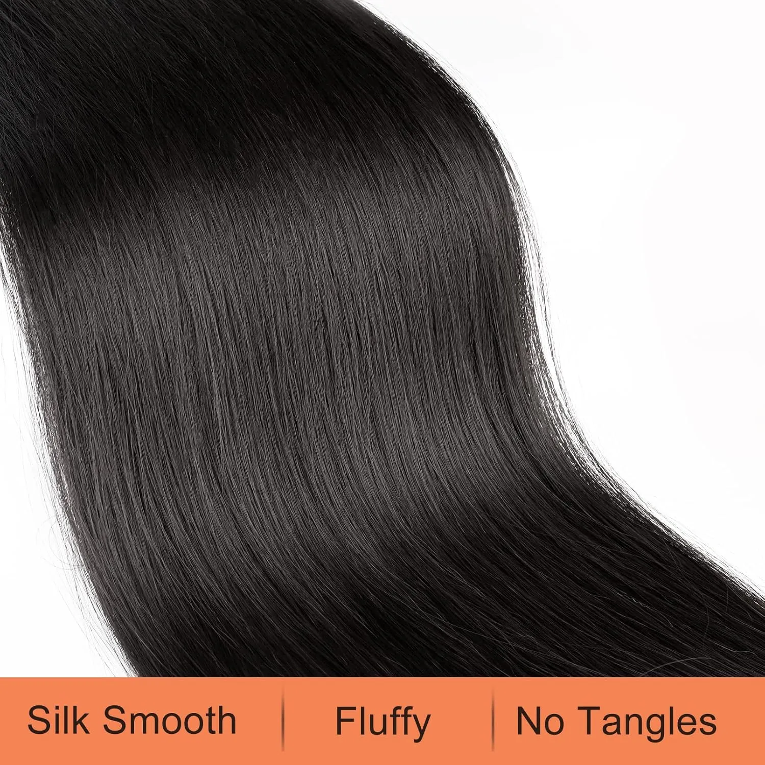 SEIKEA Ponytail Extensions Drawstring Long Straight Fake Pony Tail Natural Soft Clip in Hair Extension Synthetic Heat Resistant Hairpiece 35 Inch 180 Gram Black