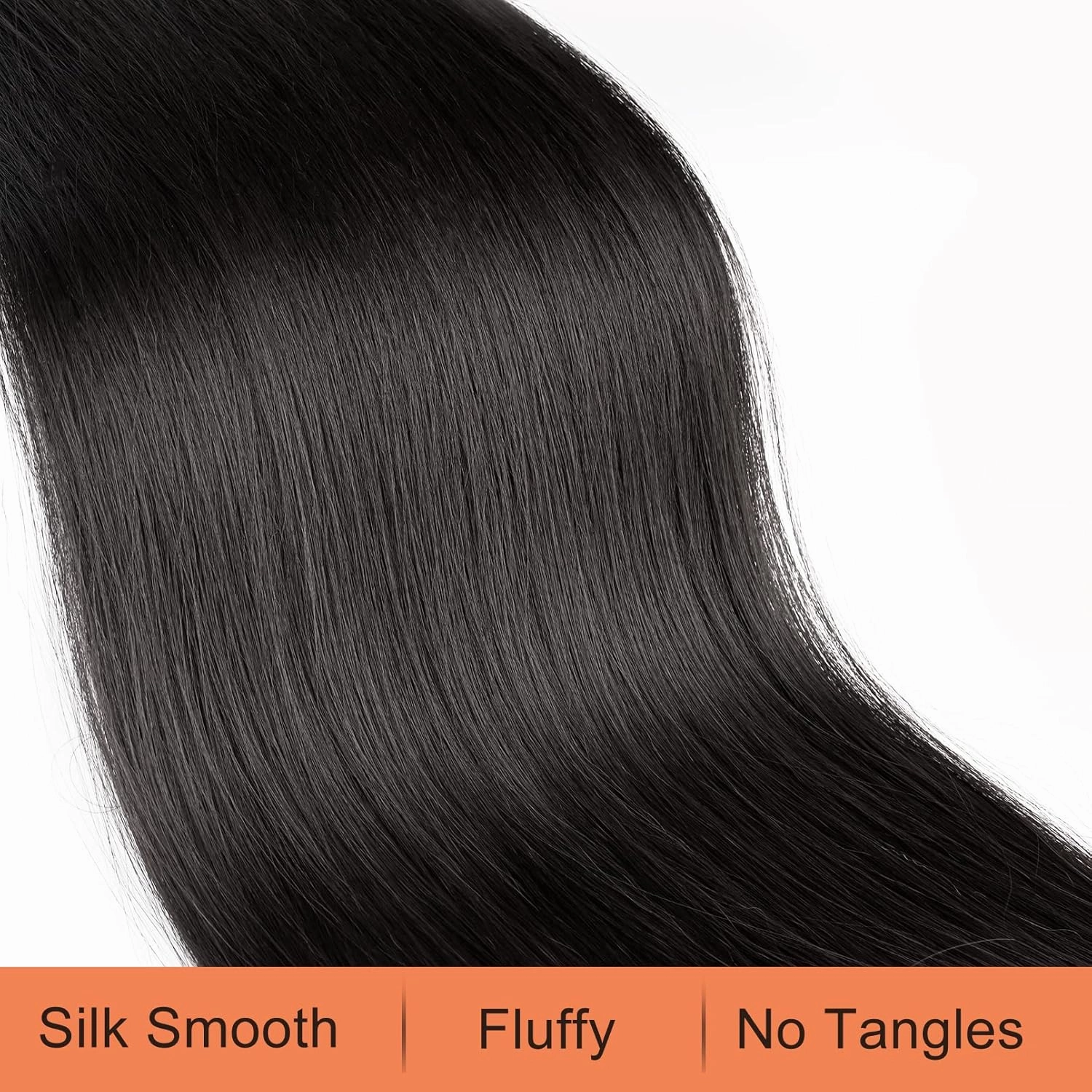 SEIKEA 28" Ponytail Extensions Drawstring Long Straight Fake Pony Tail Natural Soft Clip in Hair Extension Synthetic Heat Resistant Hairpiece - Black