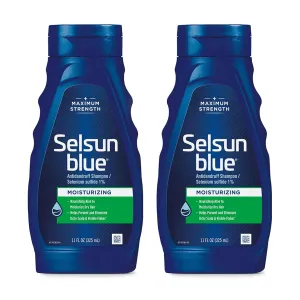 Selsun Blue Moisturizing Anti-dandruff Shampoo with Aloe, 11 fl. oz., Selenium Sulfide 1% (Pack of 2)