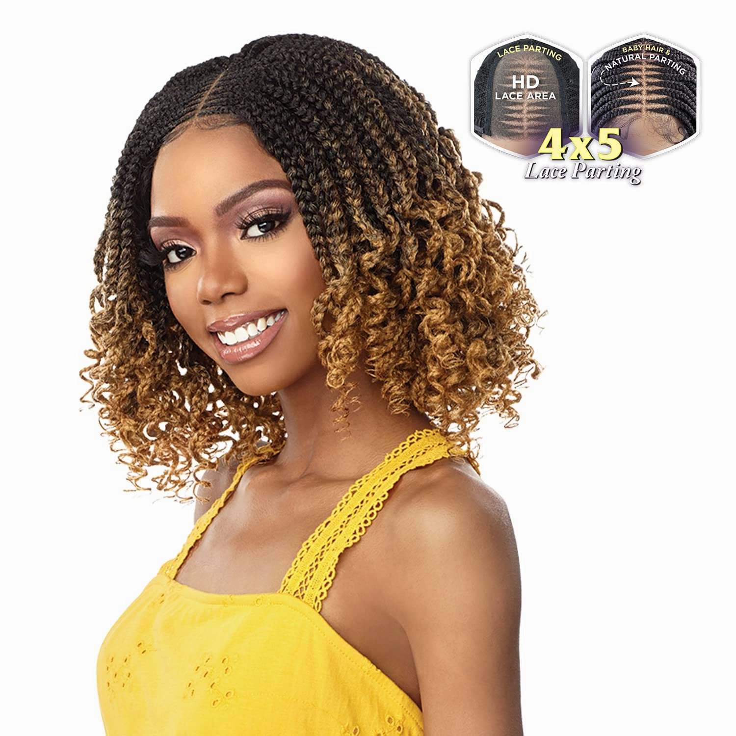 Sensationnel Cloud 9 Swiss Lace Wig 4X4 Lace Parting Feed-In Box Braid Twist 12" (T1B/27)