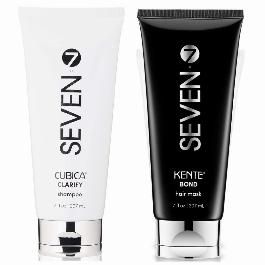 SEVEN Hair Care Cubica Clarifying Shampoo (7oz) Hair Care Kente Bond Deep Conditioning Hair Mask Treatment (7oz), 2 pack bundle