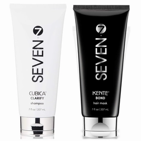SEVEN Hair Care Cubica Clarifying Shampoo (7oz) Hair Care Kente Bond Deep Conditioning Hair Mask Treatment (7oz), 2 pack bundle