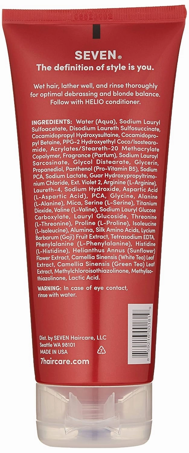 SEVEN Hair Care Rinzu Helio Violet Shampoo for Women & Men with Green Tea & Amino Acid, Purple Shampoo for Blonde Hair & Brassiness, Sulfate   Paraben Free, Cruelty Free, Made in USA