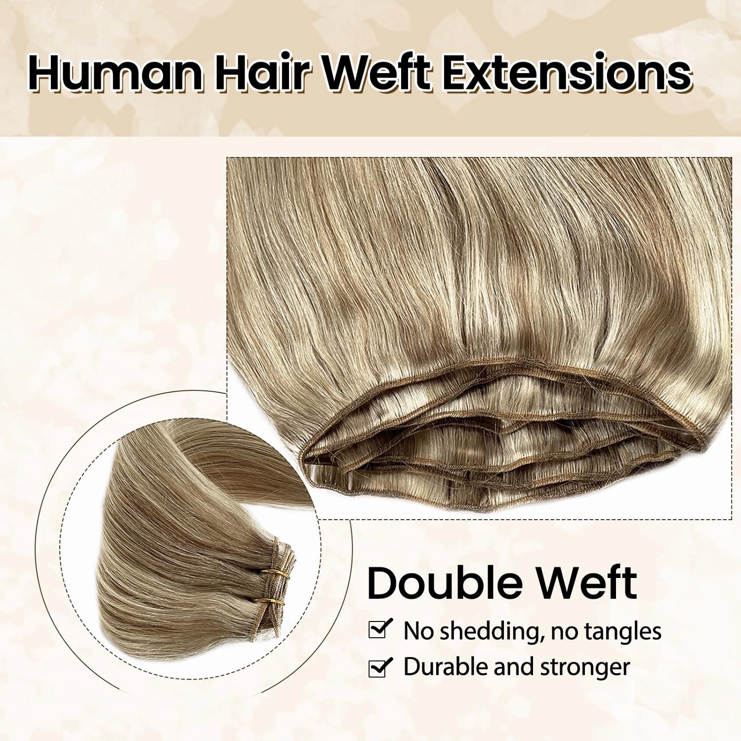 Sew in Hair Extensions Real Human Hair, Weft Hair Extensions Human Hair, 8/60 Balayage Ash Brown to Platinum Blonde Remy Hair Weft Bundles 16 Inch 100G Straight Highlights Human Hair Weave Bundles