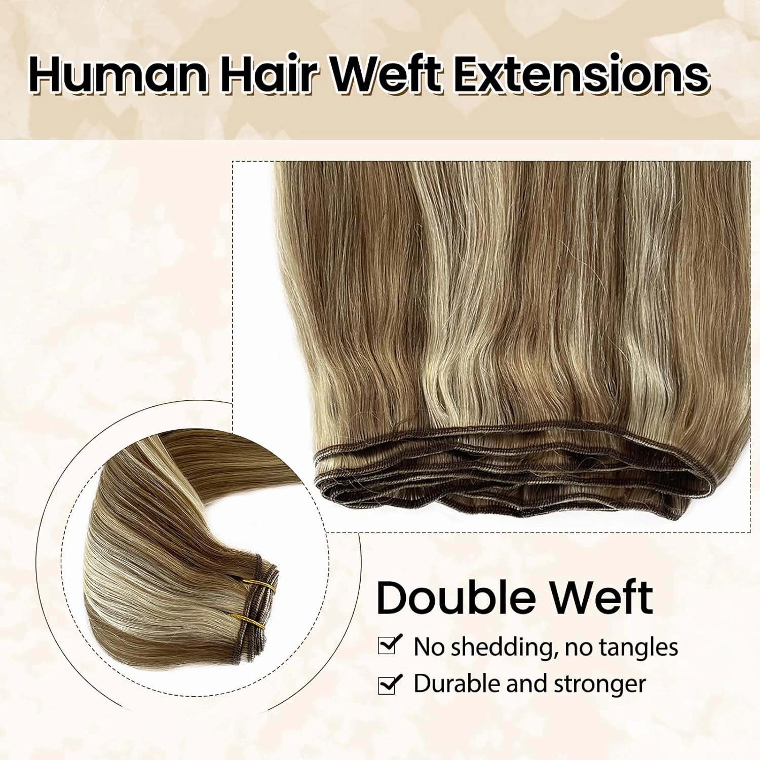 Sew in Weft Hair Extensions Human Hair 16” 100G Balayage Human Hair Extensions Sew in Wefts Hair Ash Brown to Beige Blonde to Platinum Blonde Sew in Hair Extensions Real Human Hair Sew in Hair Bundles