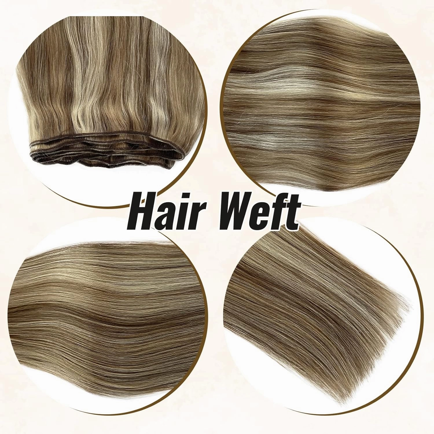 Sew in Weft Hair Extensions Human Hair 16” 100G Balayage Human Hair Extensions Sew in Wefts Hair Ash Brown to Beige Blonde to Platinum Blonde Sew in Hair Extensions Real Human Hair Sew in Hair Bundles