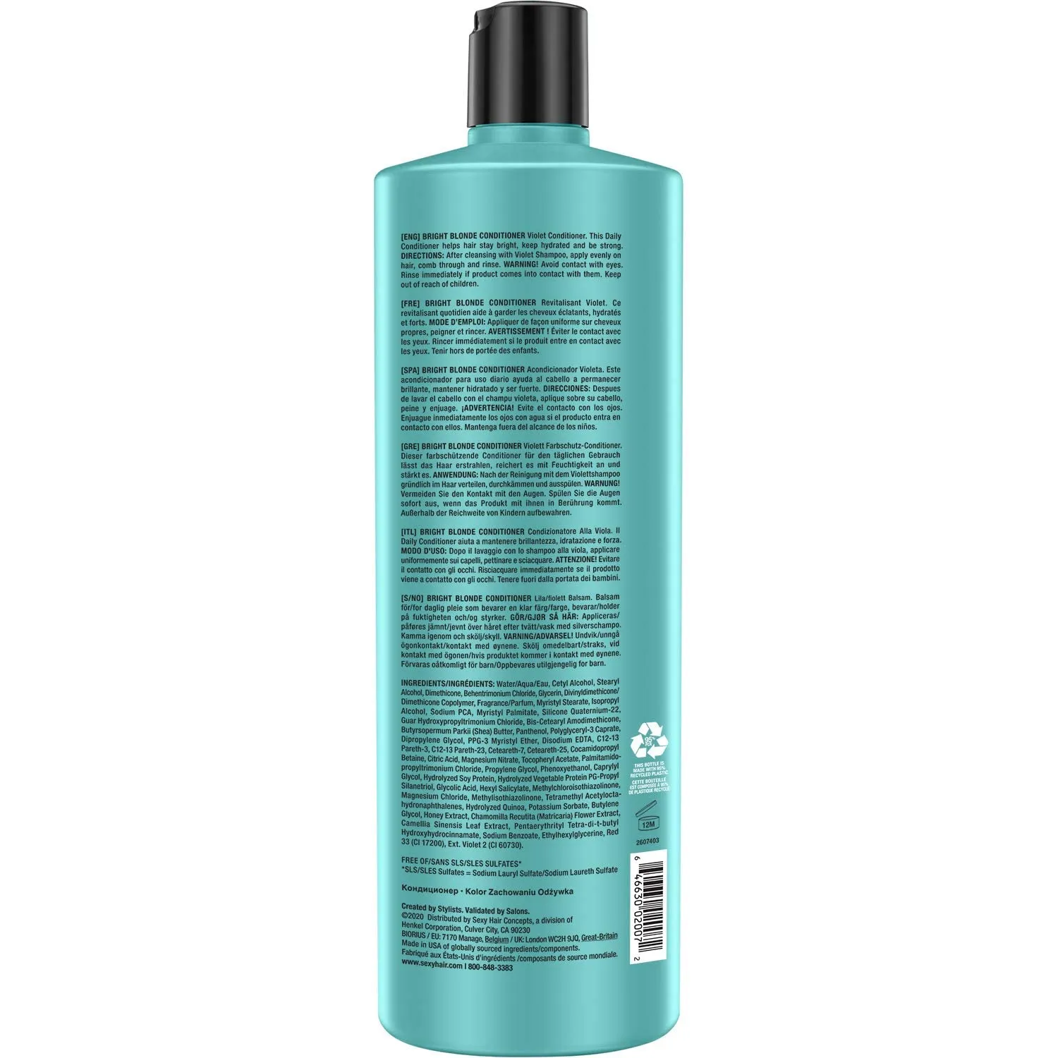 SexyHair Healthy Bright Blonde Violet Shampoo/Conditioner | Helps Counteract Brassiness | SLS and SLES Sulfate Free