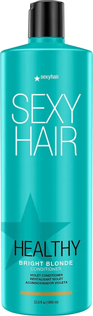 SexyHair Healthy Bright Blonde Violet Shampoo/Conditioner | Helps Counteract Brassiness | SLS and SLES Sulfate Free
