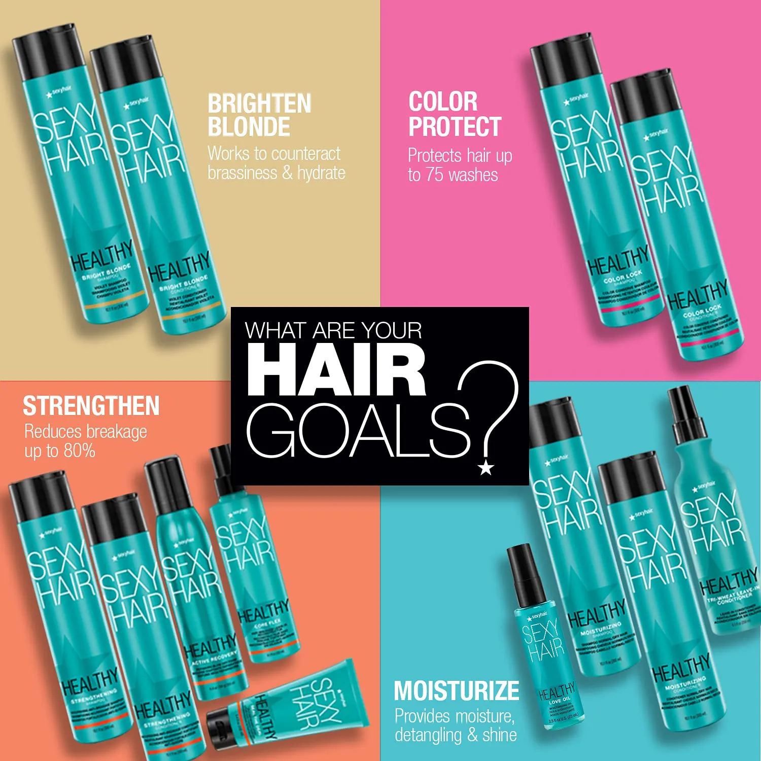 SexyHair Healthy Strengthening Anti-Breakage Shampoo/Conditioner | Helps Provide Strength and Flexibility to Damaged Hair | SLS and SLES Sulfate Free