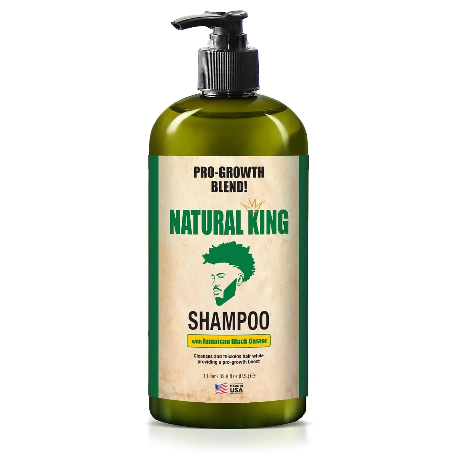 SFC Natural King Jamaican Black Castor Oil Shampoo for Men 33.8 oz. - Men's Cleansing Shampoo that Thickens Hair, Strengthens Hair and Boosts Growth