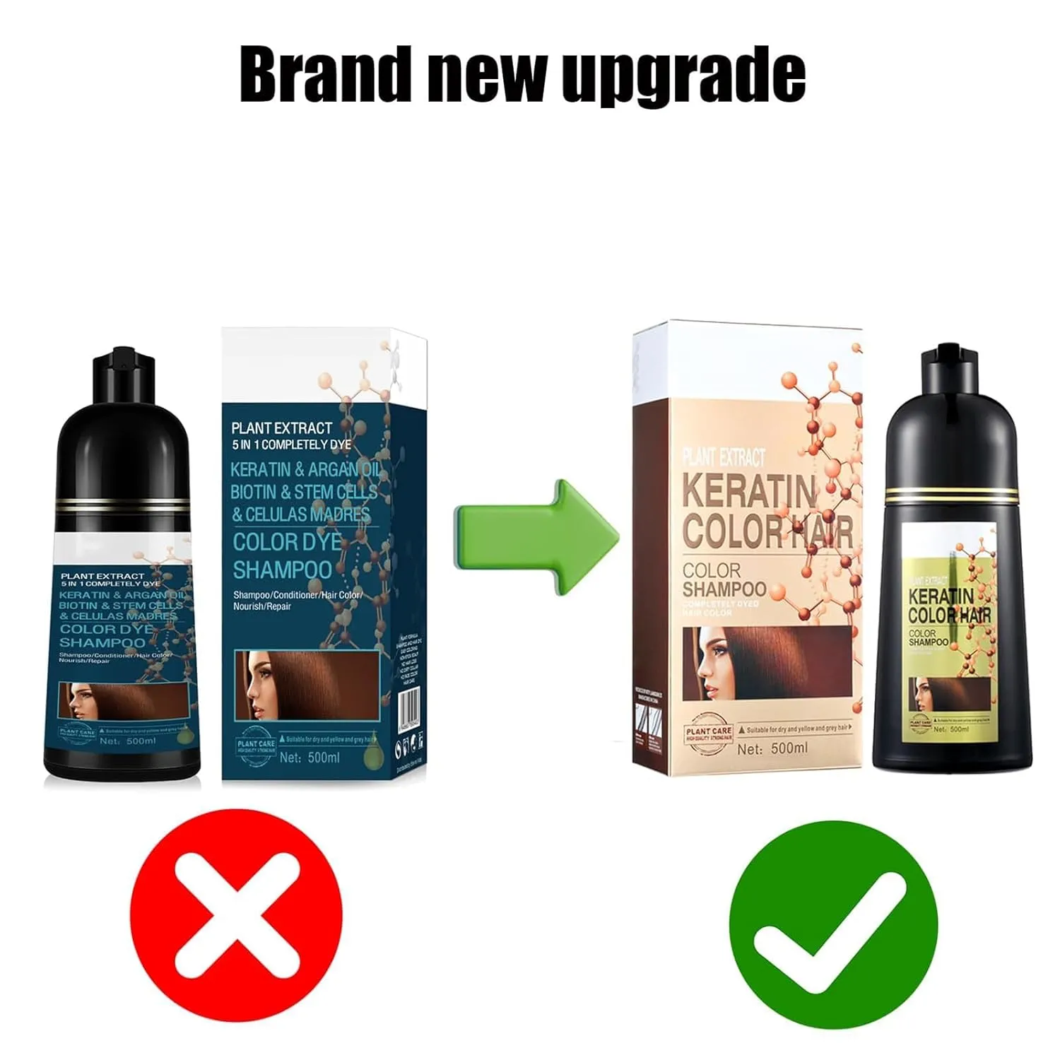 Shampoo Eterna Vida 6 En 1, Black Hair Dye Shampoo 3 In 1, Herbal Hair Dye Shampoo, Eterna Vida Color Dye Shampoo 6 In 1, Natural Plant Extract Herbal Shampoo (Black-B)