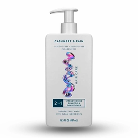 Shampoo & Conditioner - 2 in 1 - Cashmere & Rain - Silicone-Free - Contain Naturally Derived Ingredients | All Hair - Sulfate and Paraben Free - Full & Thick - 16.5 FLOz - Pack Of 01