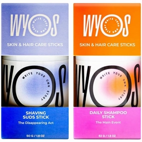 Shampoo & Shave Stick Stocking Stuffer Bundle | Travel Size, Leak Free, Vegan, Sulfate Free, Paraben Free, Portable | Sulfate Free Lathering Shampoo Stick   Hydrating Shaving Cream Stick