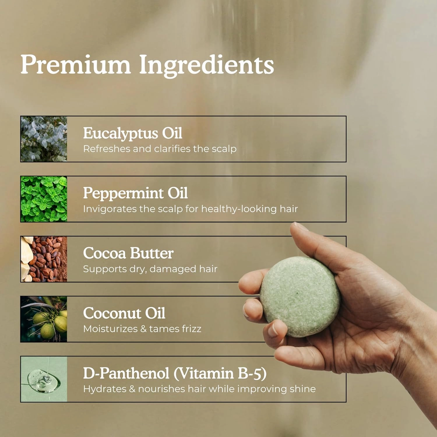 Shampoo Bar | Peppermint   Eucalyptus | Eco-friendly Shampoo with Travel Container | Natural Salon Quality, Zero Waste & Plastic Free