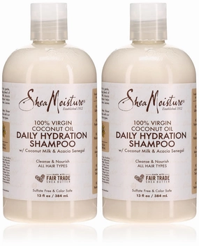 Shea Moisture 100% Virgin Coconut Oil Shampoo 13 Ounce (384ml) (2 Pack)