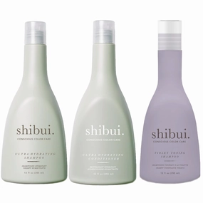 SHIBUI Ultra Hydrating Hair Care Duo & Violet Toning Shampoo, Cleanse & Moisturize With Conscious Color Care, 12 Fl Oz Each