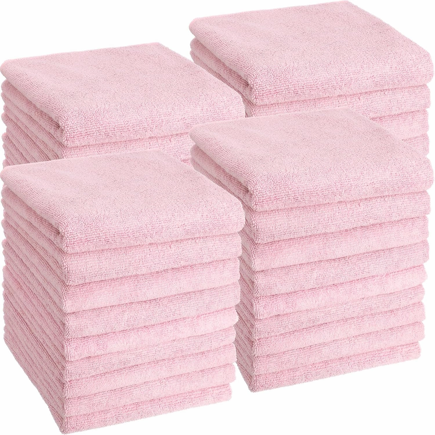 Shimeyao 40 Pack Bleach Proof Towels Microfiber Absorbent Resistant Hair Hand Towels Bulk Quick Dry 16 x 29 Inches for Barber Gym Bath Spa Shaving (Light Pink)