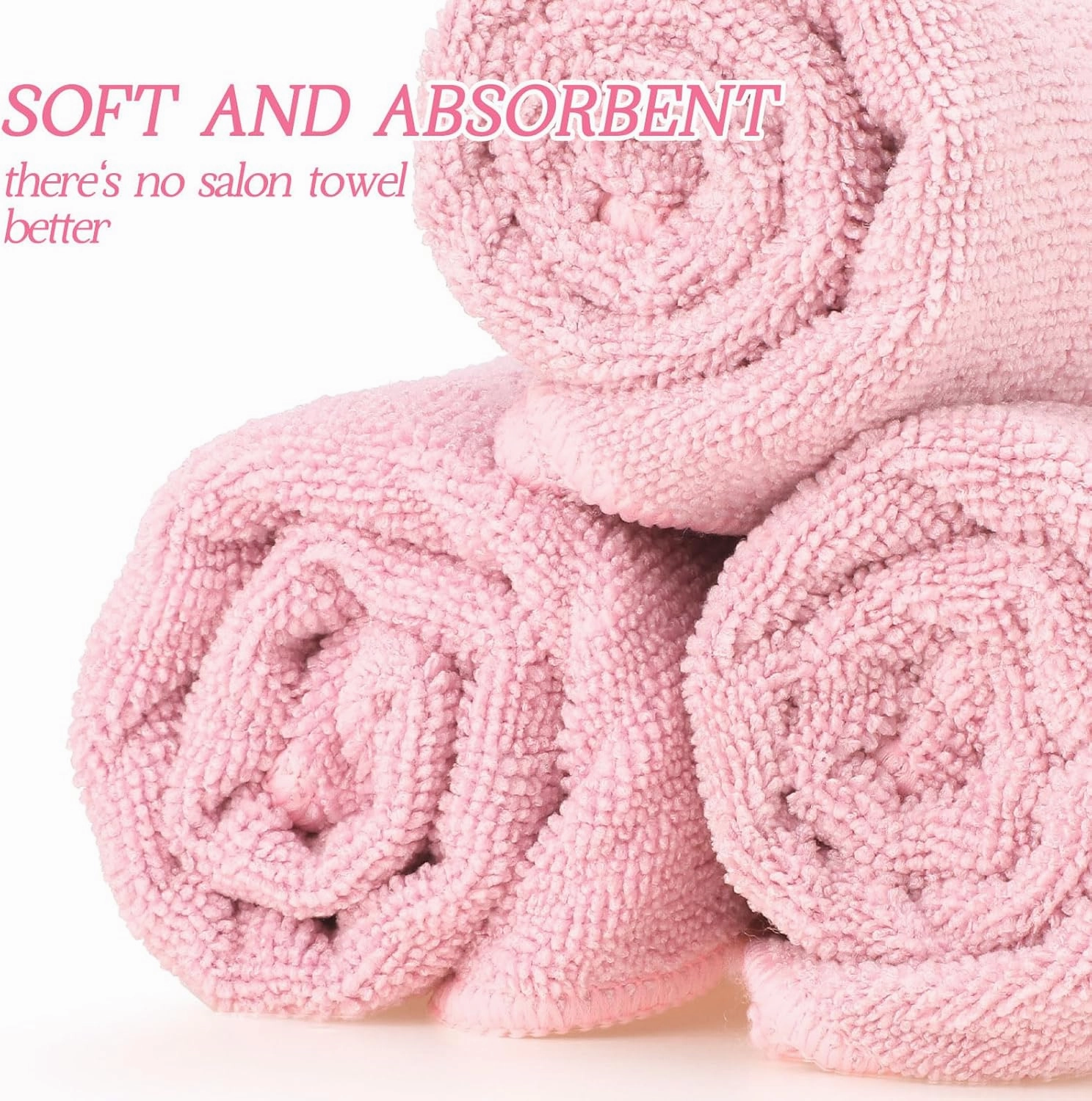 Shimeyao 40 Pack Bleach Proof Towels Microfiber Absorbent Resistant Hair Hand Towels Bulk Quick Dry 16 x 29 Inches for Barber Gym Bath Spa Shaving (Light Pink)