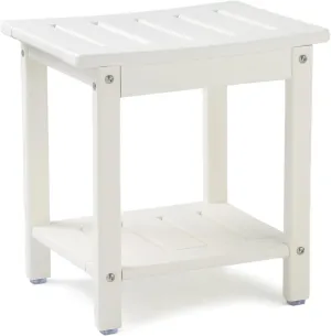 Shower Chair, HDPE Shower Bench for Inside Shower to Sit On It, Shower Stool with Storage Shelf 2-Tier Spa Stool for Elderly,Water Resistant & Non-Slip Design Shower Seat Bench(White S Size)