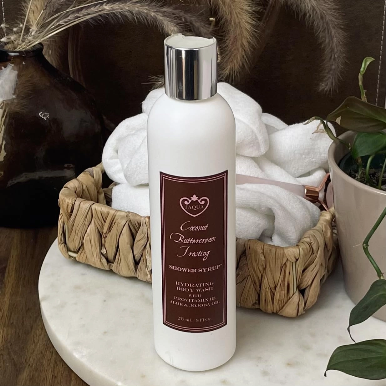 Shower Syrup Vegan Hydrating Body Wash with Jojoba and Rosehip Oil - Coconut Buttercream Frosting