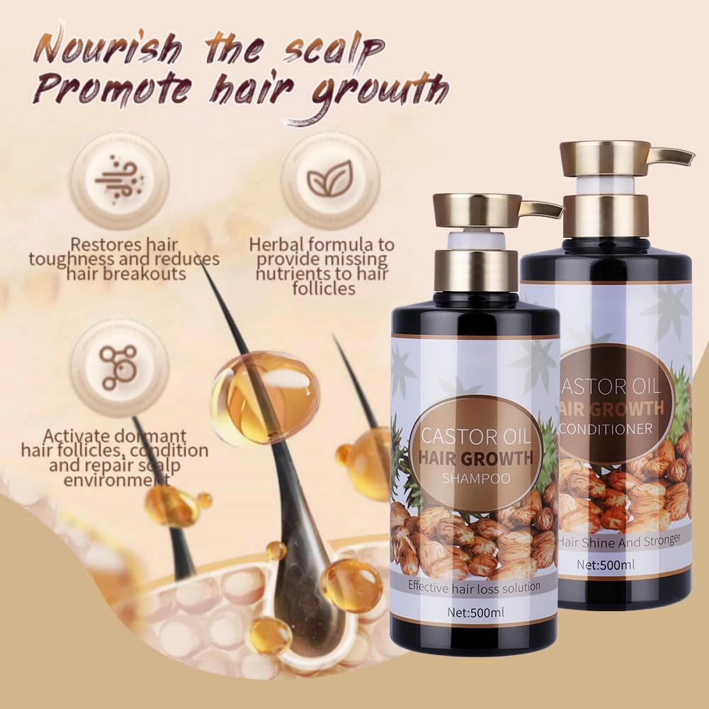 Silvercell Castor Oil for Hair Growth Shampoo, Prevents Hair Loss Shampoo Strengthens Hair Roots, Hair Care Shampoo Nourishes Dry Hair, Hair Thickening Shampoo for Women & Men,16.91 fl.oz, Beige