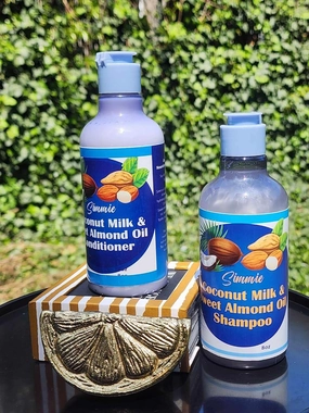 Simmie Coconut Milk & Sweet Almond Oil Shampoo & Conditioner (8oz), White