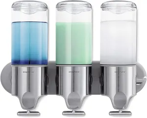simplehuman Triple Wall Mount Shower Pump and simplehuman 8 oz. Touch-Free Sensor Liquid Soap Pump Dispenser
