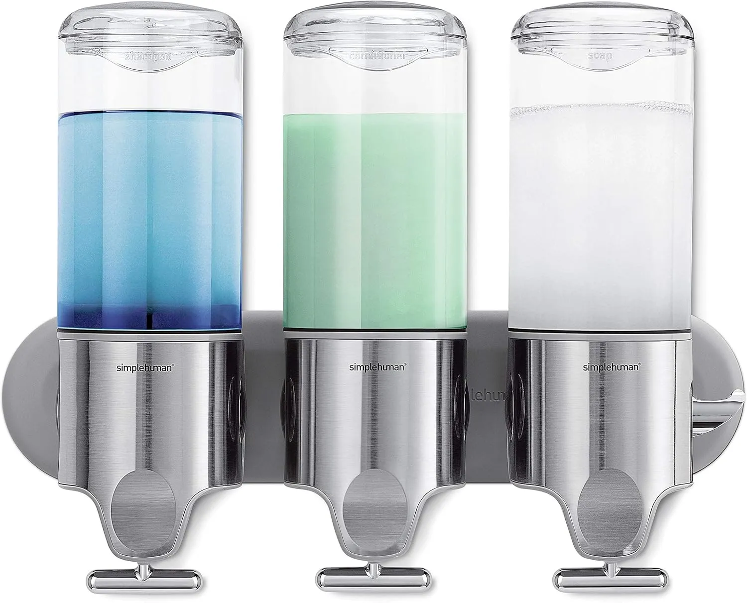 simplehuman Triple Wall Mount Shower Pump and simplehuman 8 oz. Touch-Free Sensor Liquid Soap Pump Dispenser