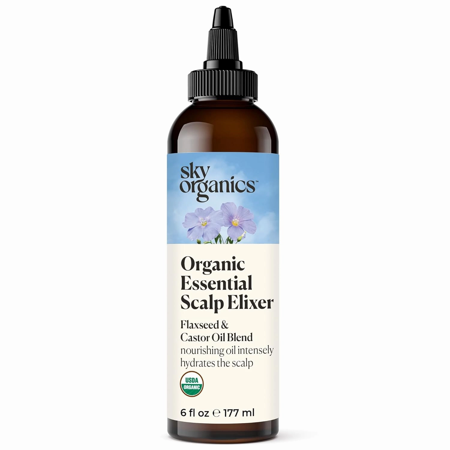 Sky Organics Organic Essential Scalp Elixir for Hair USDA Certified Organic to Hydrate, Soothe & Nourish Scalp, 6 fl. Oz