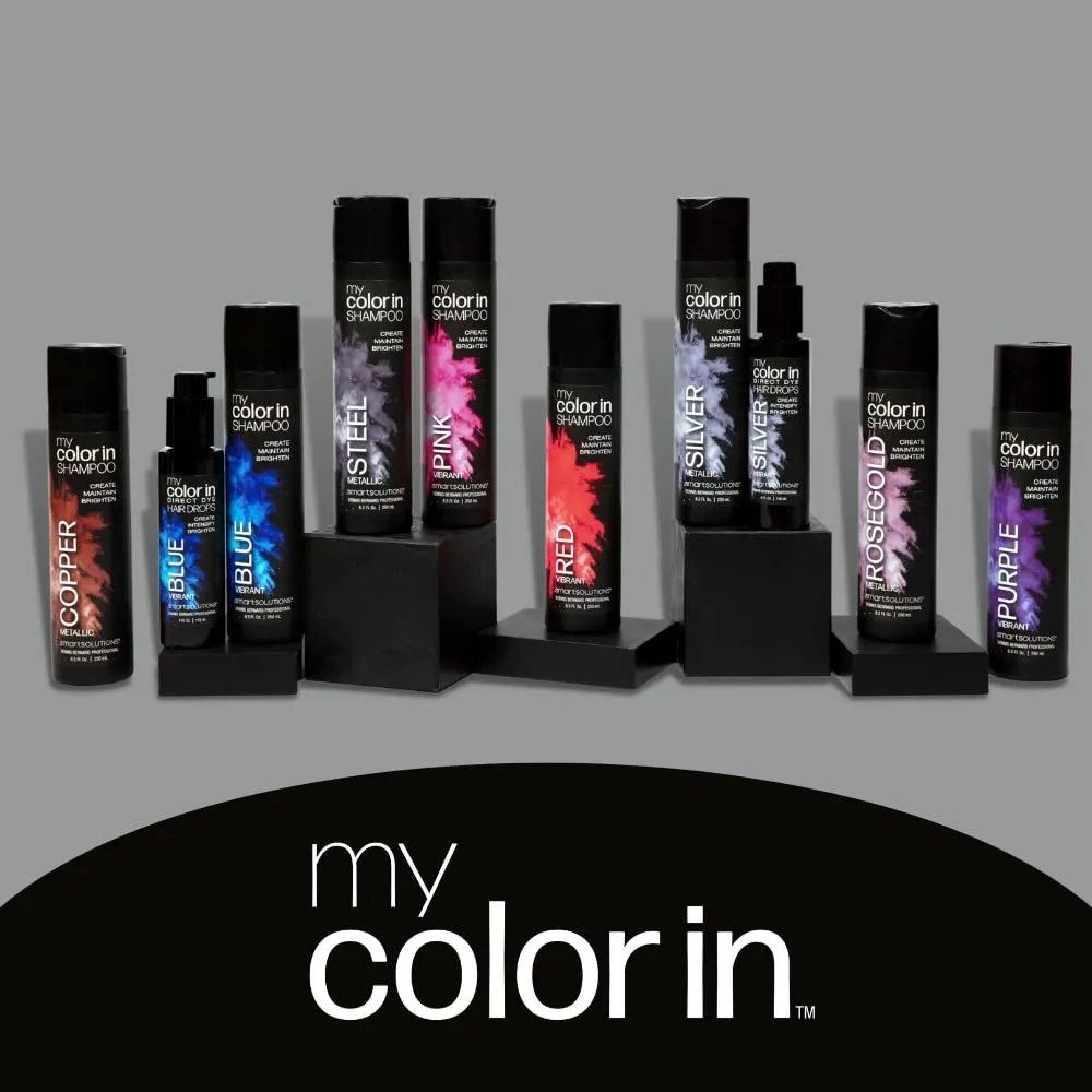 SMART SOLUTIONS MyColorIn Color Depositing Shampoo (Metallic Copper) - Sulfate & Paraben Free Hair Dye | Made in USA (8 Colors)