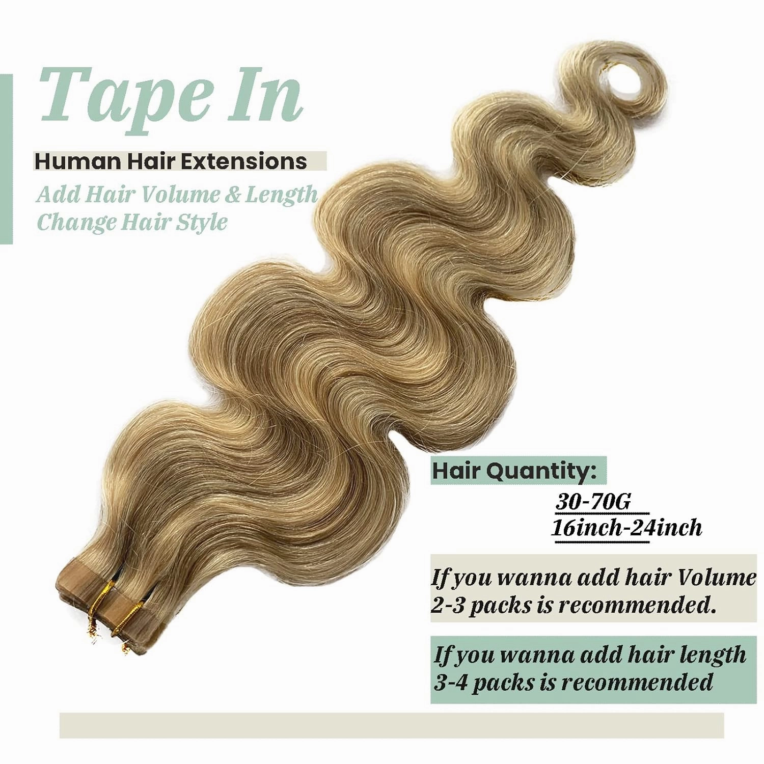 Smavida Tape in Hair Extensions 22" #18 Ash Blonde to #613 Blonde Highlights Balayage Remy Human Hair 60g 20Pcs/Pack Body Wavy Seamless Skin Weft Glue in Extensions…
