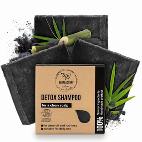 SoapFactory Dandruff Shampoo Bar for Oily Hair, Organic Hair Soap with Activated Charcoal for Men and Women, 100% Natural, Vegan, Handmade, 3 ounce (Pack of 3)