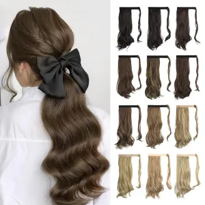 SOFEIYAN Curly Ponytail Extension 15 Inch Heat Resistant Synthetic Natural Wavy Hairpiece Wrap Around Pony Tail Hair Extensions