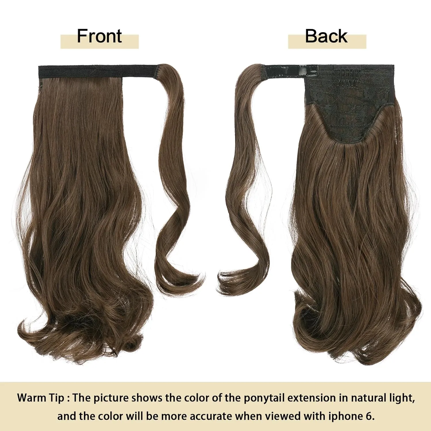 SOFEIYAN Curly Ponytail Extension 15 Inch Heat Resistant Synthetic Natural Wavy Hairpiece Wrap Around Pony Tail Hair Extensions