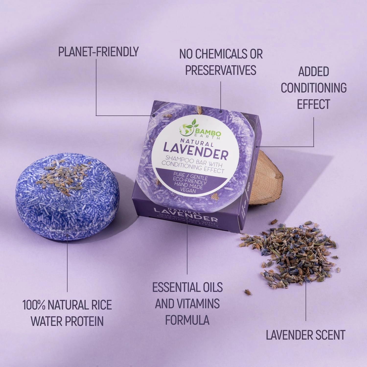 Solid Shampoo Bar And Conditioner Effect Hair Soap – 12 Pack Natural Shampoo Bars For Hair With Plant Based Essential Oils And Eco Friendly Zero Waste Biodegradable Packaging (Lavender Pack Of 12)